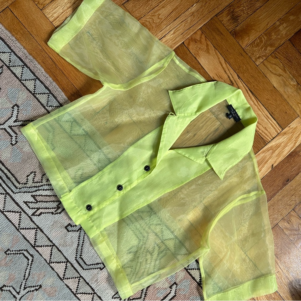 Rag & Bone Lime Green Sheer Shirt